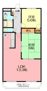 セジュール妻田【5階】の間取り