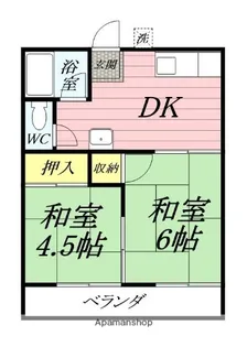 サンハイツA【1階】の間取り