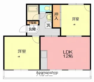 若宮ハイツ【1階】の間取り