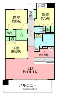 ライオンズ一条レジデンス湘南CーX(シークロス)【13階】の間取り