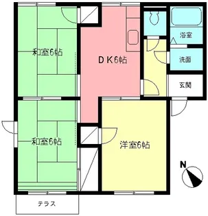 ベルデュールB【1階】の間取り