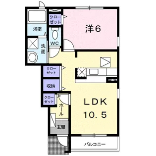 ラルジュB【1階】の間取り