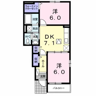 グリシーヌガーデンA【1階】の間取り