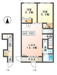 ブリスガーデンⅠ【2階】の間取り