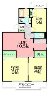 ハイツ鍵和田【2階】の間取り
