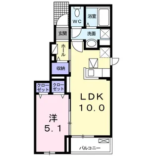 マーガレット ガーデン【1階】の間取り