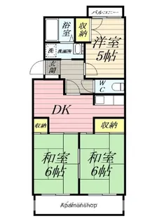 ベルハイツ高嶺【2階】の間取り