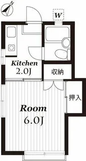 鶴巻フラット【1階】の間取り