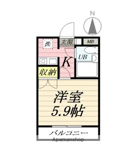 マインズ大和【1階】の間取り