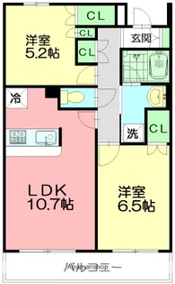 パークサイド藤沢【2階】の間取り