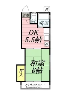 ホワイトハイツ 1号【2階】の間取り