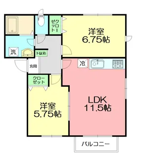サニーサイド【1階】の間取り