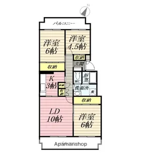 テレパレス伊勢原【4階】の間取り