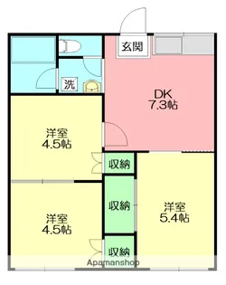 コーポ水之頭【1階】の間取り