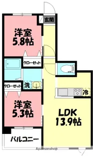 ル リアン湘南【4階】の間取り