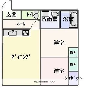 ハワイ荘【2階】の間取り