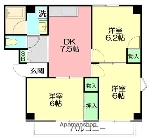 カインド不二NO.3【2階】の間取り