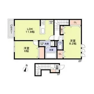 アダージオ湘南【2階】の間取り