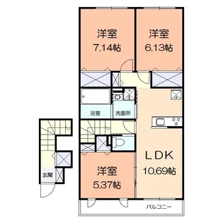 コウヤマキ【201号室】の間取り
