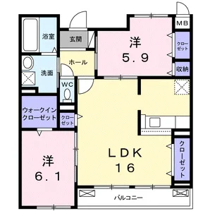 セキュリティ・アパートメントⅠ【2階】の間取り