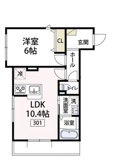 ミモザ・コート【301号室号室】の間取り