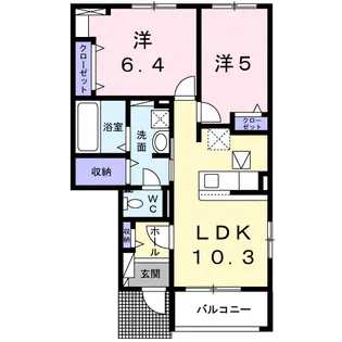 スプリングス・A【1階】の間取り