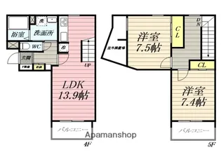 GRANDREVE見附町【4階】の間取り