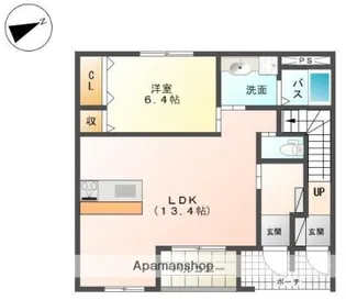 ルームズ ココ【1階】の間取り