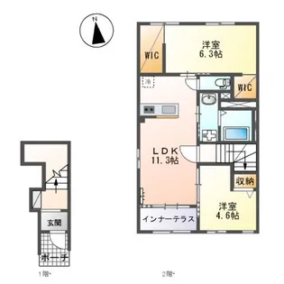 シェルルプリムール久野 EVスタンド完備【2階】の間取り