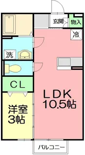 エクセルパーク D【1階】の間取り