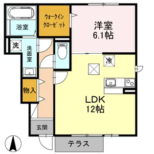 カルム フルール【1階】の間取り