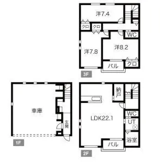 LA COLLINA壱番館【1階】の間取り