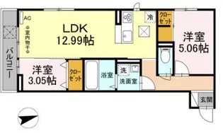 フィールドノエル【1階】の間取り