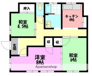 石上アパート【1階】の間取り