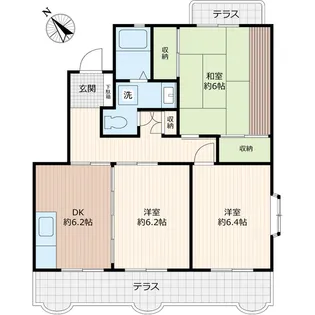 ラ・ポール田中【1階】の間取り