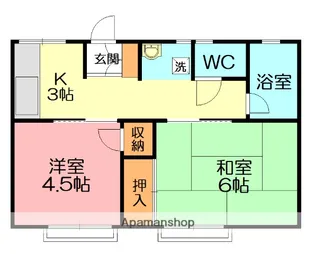 服部ハイツA【2階】の間取り