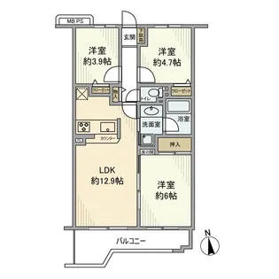 クリオ藤沢伍番館【2階】の間取り