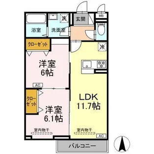 マリンヴィラージュ【3階】の間取り