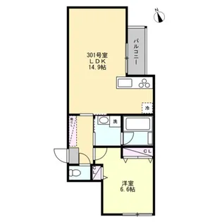ベイルーム藤沢長後【3階】の間取り