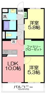 ジュヌ・プリーモ【3階】の間取り