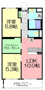 ジュヌ・プリーモ【4階】の間取り