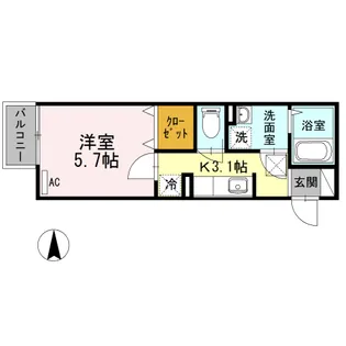 サウスフィールド【1階】の間取り