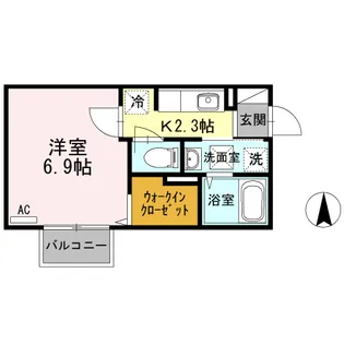 サウスフィールド【1階】の間取り