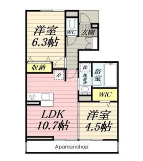 アジュールS【1階】の間取り