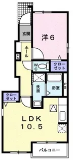 カーサソレアードD【1階】の間取り