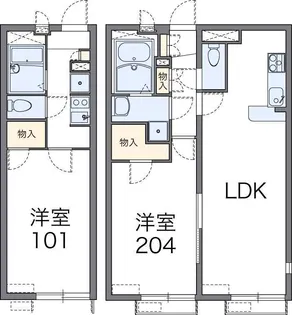 レオパレスすぷりんぐ【1階】の間取り