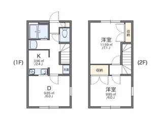 レオパレスKAWAGUCHIⅡ【105号室】の間取り
