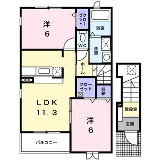 Y.クルメン【2階】の間取り