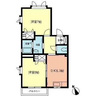 スクエアⅠ【202号室】の間取り