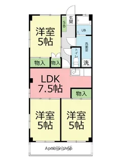 スカイマンション板戸【2階】の間取り